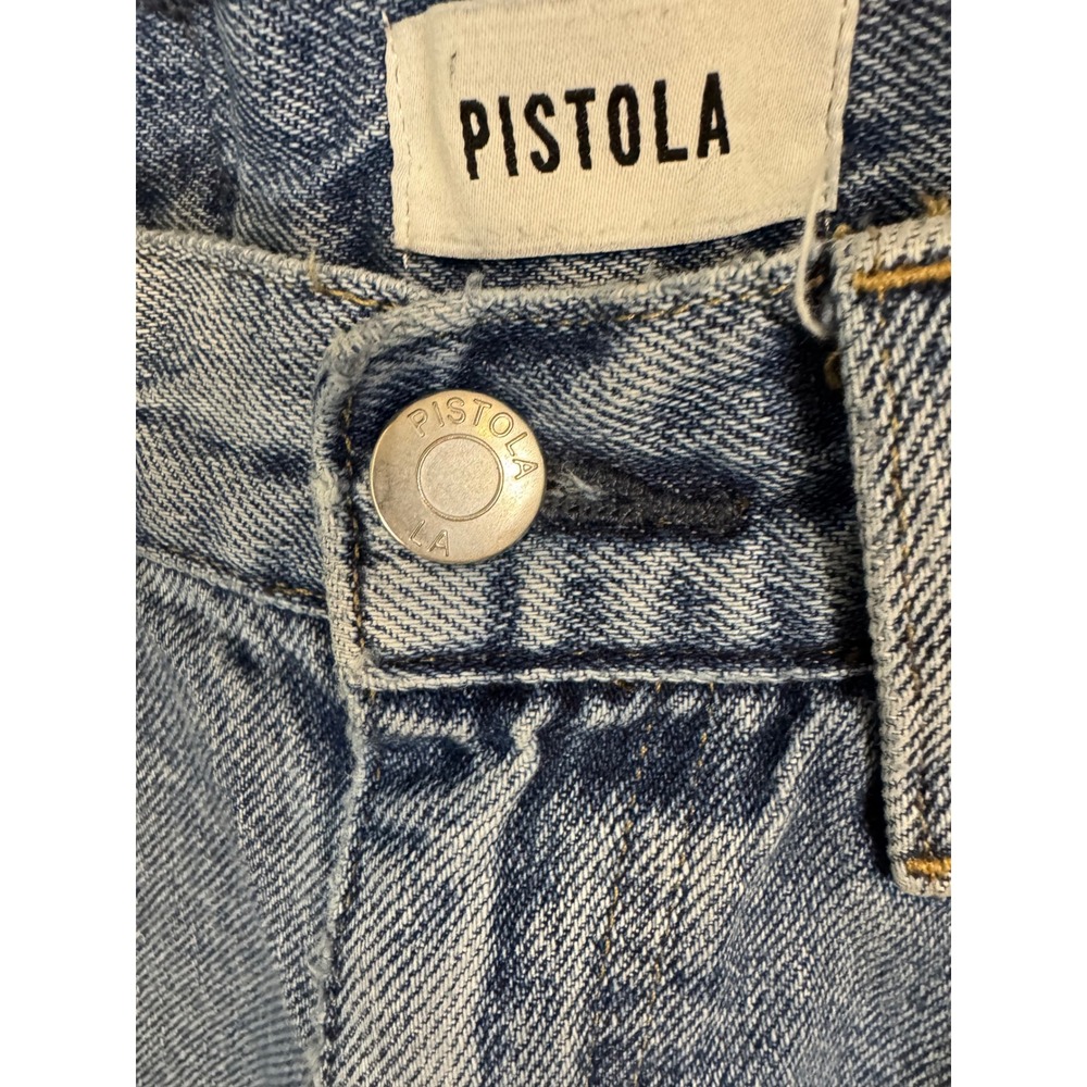 Pistola Cassie Super High Rise Straight Jeans Meridian Blue Hemp Blend Size 27 - Picture 10 of 13